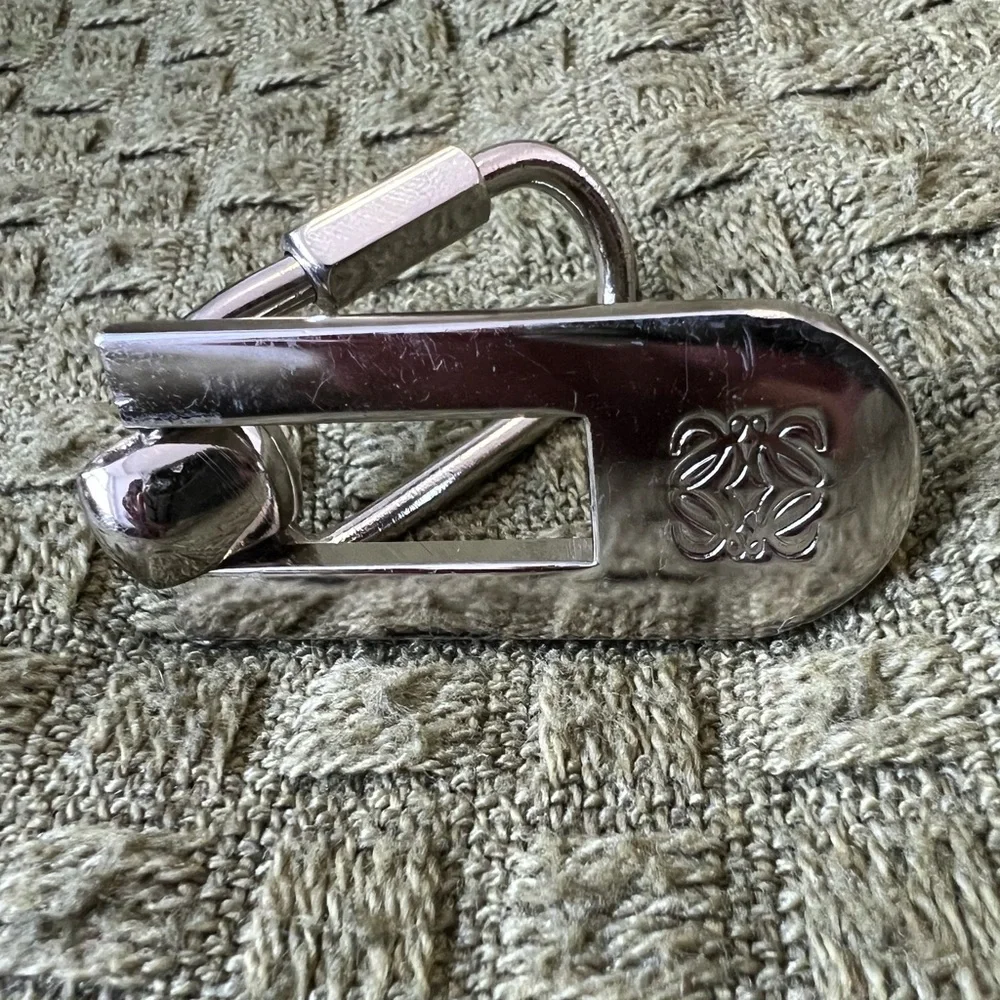 Loewe silver tone Anagram keychain